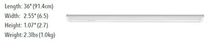 Juno Undercabinet Lighting UCES 36IN SWW6 90CRI WH 36" LED Undercabinet Fixture, 16.7 Watts, 1135 lumens, 2700K/3000K/3500K, White Finish
