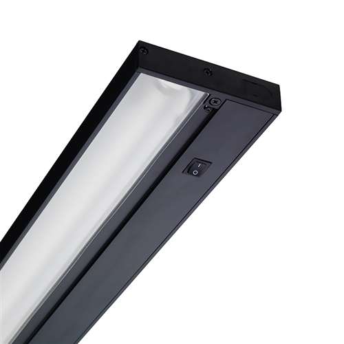 Juno Undercabinet Lighting UPF22 BL 6CP OC 22" 15.3W T5 Lamp, 3000K Pro Fluorescent Undercabinet Fixture, Occupancy Sensor with Switch, with Portable 6" Cord and Plug, Black Finish