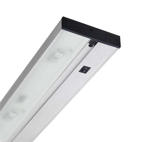 Juno Under Cabinet Lighting Led UPLED30 30K 80CRI SL 6CP NS 30" Pro Dimmable Fixture, 10.7 Watts, 601 Lumens, No Rocker Switch, with Portable 6" Cord and Plug, Silver Finish