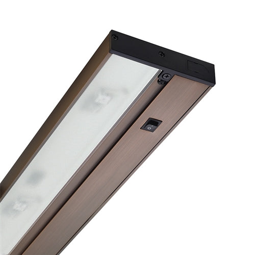 Juno Under Cabinet Lighting LED UPLED30 30K 90CRI BZ 6CP OC 30" Pro Dimmable Fixture, 10.7 Watts, 601 Lumens, Occupancy Sensor with Switch, with Portable 6" Cord and Plug, Bronze Finish