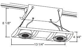 Juno Track Lighting XT16201GP AVIO Two Lamp - Low Voltage 20-75W MR16 Unit, Graphite Color