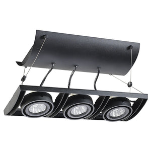 Juno Track Lighting XT16301-39H-BL AVIO Three Lamp - HID Metal Halide 39W CMH MR16 GX10 Unit, Black Color