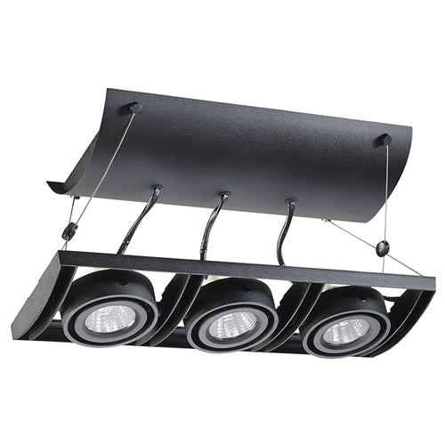 Juno Track Lighting XT16301-39H-BL AVIO Three Lamp - HID Metal Halide 39W CMH MR16 GX10 Unit, Black Color