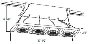 Juno Track Lighting XT16401BL AVIO Four Lamp - Low Voltage 20-50W MR16 Linear Unit, Black Color