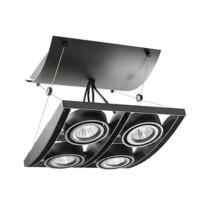 Juno Track Lighting XT16404-20H-BL AVIO Four Lamp - HID Metal Halide 20W CMH MR16 GX10 Quad Unit, Black Color