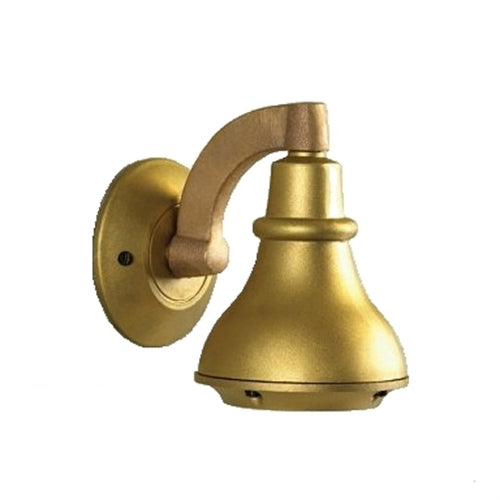 Kim Lighting AN55NB 120 Volt Die-Cast Brass, PAR20 Halogen / A-19 Incandescent Landscape Path Bell Light, Natural Brass Finish