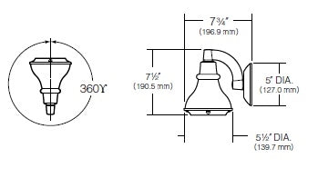 Kim Lighting AN55NB 120 Volt Die-Cast Brass, PAR20 Halogen / A-19 Incandescent Landscape Path Bell Light, Natural Brass Finish