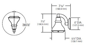 Kim Lighting AN57/9L4KUV/NB 120/277 Volt Die-Cast Brass LED Landscape Wall Bell Light, 11.9W, 9 LEDs, 4200K, Natural Brass