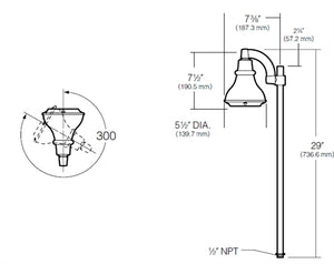 Kim Lighting BN165VG 120 Volt Die-Cast Brass, 50W PAR20 Halogen / 60W A-19 Incandescent Landscape Path Bell Light, Verde Green Patina Finish