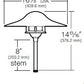 Kim Lighting BN179NB/H70NB 8-inch Stem 60W A-19 Incandescent 120 Volt Brass Traditional Landscape Light, Copper Mushroom Hood, Natural Finish