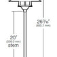 Kim Lighting BN187NB/H80NB 20-inch Stem 60W A-19 Incandescent 120 Volt Brass Traditional Landscape Light, Copper Cone Hood, Natural Finish