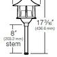 Kim Lighting BN189/3L3KUV/VG/H60VG 8-inch stem LED 120V Brass Traditional Landscape Light, 5.2W, 3 LEDs, 3000K, Copper Pagoda Hood, Verde Green Patina Finish