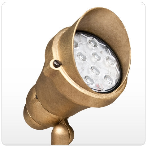 Kim Lighting C725NB 120V Die-Cast Brass Landscape Light, Scarab Style, 35W-50W PAR20 Halogen, Natural Brass Finish