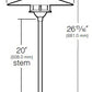 Kim Lighting EL185GR/H70GR 20-inch Stem 60W A19 Incandescent 120V Die-Cast Aluminum Traditional Landscape Light, Aluminum Mushroom Hood, Verde Green Finish