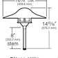Kim Lighting EL188/3L3KUV/DB/H70DB 8-inch Stem LED 120V Die-Cast Aluminum Traditional Landscape Light, 5.2W, 3 LEDs, 3000K, Aluminum Mushroom Hood, Dark Bronze Finish