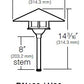 Kim Lighting EL188/3L3KUV/DB/H80DB 8-inch Stem LED 120V Die-Cast Aluminum Traditional Landscape Light, 5.2W, 3 LEDs, 3000K, Aluminum Cone Hood, Dark Bronze Finish