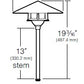 Kim Lighting EL190/3L3KUV/GR/H80GR 13-inch Stem LED 120V Die-Cast Aluminum Traditional Landscape Light, 5.2W, 3 LEDs, 3000K, Aluminum Cone Hood, Verde Green Finish