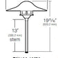 Kim Lighting EL190/3L4KUV/DB/H70DB 13-inch Stem LED 120V Die-Cast Aluminum Traditional Landscape Light, 5.2W, 3 LEDs, 4200K, Aluminum Mushroom Hood, Dark Bronze Finish