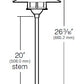 Kim Lighting EL195/3L3KUV/GR/H80GR 20-inch Stem LED 120V Die-Cast Aluminum Traditional Landscape Light, 5.2W, 3 LEDs, 3000K, Aluminum Cone Hood, Verde Green Finish