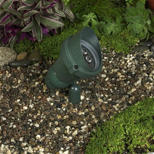 Kim Lighting EL700F3/9L3KUV/GR 120-277V LED Die-Cast Aluminum Landscape Light, Scarab Style, Narrow Flood, 11W, 9 LEDs, 3000K, Verde Green Finish