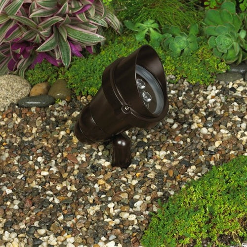 Kim Lighting EL700F3/9L4KUV/DB 120-277V LED Die-Cast Aluminum Landscape Light, Scarab Style, Narrow Flood, 11W, 9 LEDs, 4200K, Dark Bronze Finish