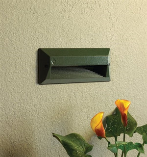 Kim Lighting EL800GR 50W T3/T4 Halogen 120V Die-Cast Aluminum Rectangle Landscape Step Light, Verde Green Finish