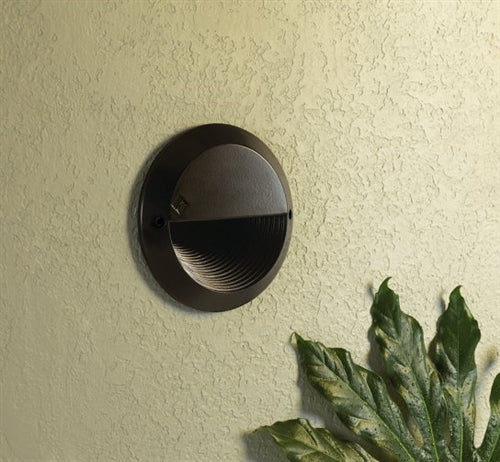 Kim Lighting EL815DB 13W Quad Tube Fluorescent 120V Die-Cast Aluminum Round Landscape Step Light, Dark Bronze Finish