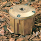 Kim Lighting JBR-2 Brass In-grade Architectural Junction Box, Die-Cast Brass with 1/2" NPSM Fixture Mount and Die-Cast Cover, (2) 1/2" NPT in Bottom