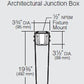 Kim Lighting JBR30 Brass In-grade Staked Junction Box, Die-Cast Brass with 1/2" NPSM Fixture Mount and Die-Cast Cover