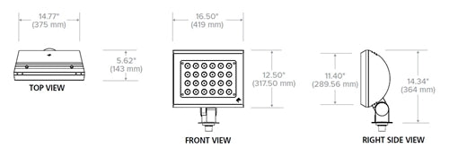 Kim Lighting KFL3-40L-90-4K7-WF-UNV-K-DBT 90W LED Floodlight, 10000 Lumens, 4000K, 70 CRI, Wide Flood Beam Spread, 120-277V, Threaded Knuckle, Dark Bronze Matte Textured