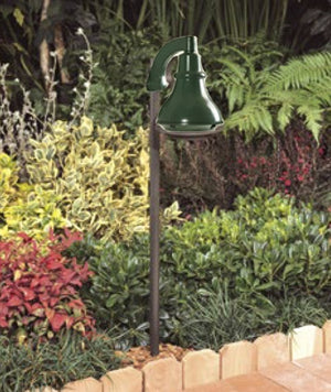 Kim Lighting KLV162/3L4K/GR 12 Volt Die-Cast Aluminum LED Landscape Path Bell Light, 5.3W, 3 LEDs, 4200K, Verde Green Finish