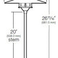 Kim Lighting KLV185BL/H70BL 20-inch Stem 50W MR16 Halogen 12V Die-Cast Aluminum Traditional Landscape Light, Aluminum Mushroom Hood, Black Finish
