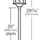 Kim Lighting KLV195/3L5K/DB/H60DB 20-inch Stem LED 12V Die-Cast Aluminum Traditional Landscape Light, 5.2W, 3 LEDs, 5100K, Aluminum Pagoda Hood, Dark Bronze Finish