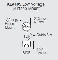 Kim Lighting KLV405BL Low Voltage Surface Mount, 2-1/4" Diameter, Die-Cast Aluminum with 1/2" NPSM Fixture Mount, Black Finish