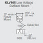 Kim Lighting KLV405GR Low Voltage Surface Mount, 2-1/4" Diameter, Die-Cast Aluminum with 1/2" NPSM Fixture Mount, Gray Finish