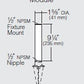 Kim Lighting KLV415GR Extension Module, 1-5/8" Diameter, Extruded Aluminum with Die-Cast Ends, Gray Finish