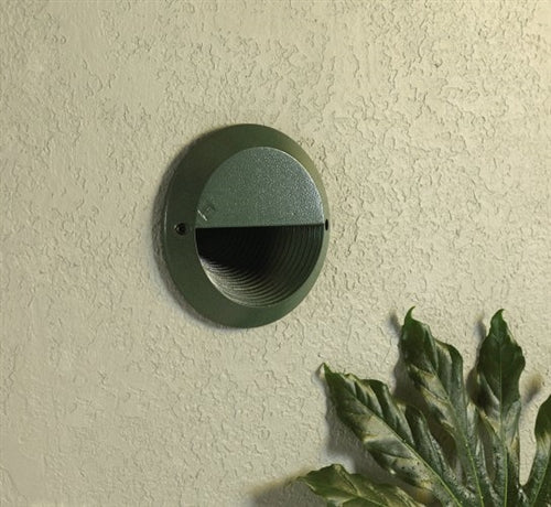Kim Lighting KLV810GR 50W T3/T4 12V Die-Cast Aluminum Round Landscape Step Light, Verde Green Finish