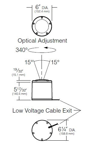 Kim Lighting LTV766 75W MR16 Halogen 12 Volt Die-Cast Brass In-Grade Minivault Landscape Light, Natural Brass Finish
