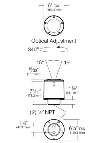 Kim Lighting LTV767SP/6L5KUV/SS60 9.6W In-Grade Minivault Die-Cast Brass LED, Spot Distribution, 120-277V, 5000K, Brushed Stainless Steel Lens Ring