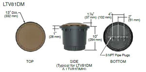 Kim Lighting LTV81DMF24L5KUV Landscape In-Grade Light vault 8 Directional Marker, 13" Diameter, Full Distribution, 24 LEDs, 5000K, 120-277V