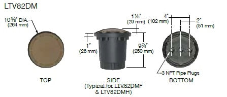 Kim Lighting LTV82DMF18L3KUV Landscape In-Grade Light vault 8 Directional Marker, 10-3/8" Diameter, Full Distribution, 18 LEDs, 3000K, 120-277V