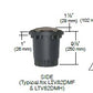 Kim Lighting LTV82DMF18L4KUVRCA82 Landscape In-Grade Light vault 8 Directional Marker, 10-3/8" Diameter, Full Distribution, 18 LEDs, 4000K, 120-277V, with Rebar Cage Anchor