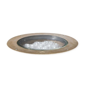 Kim Lighting LTV82FF-SP-12L-RGBW-UV-SR Landscape In-Grade Light Vault 10-7/8'" Diameter, Flat Frame, Spot Distribution, 12 LEDs, RGBW Color Temperature, 120-277V, Slip-Resistant Lens