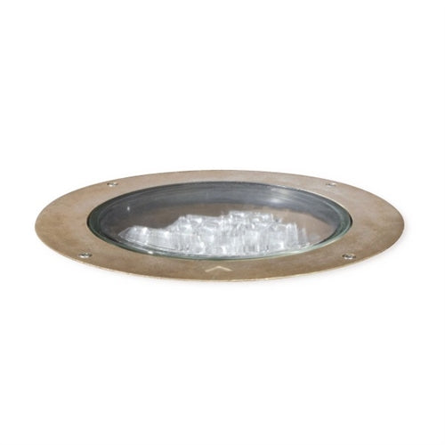 Kim Lighting LTV82FF-SP-12L-RGBW-UV-SR Landscape In-Grade Light Vault 10-7/8'" Diameter, Flat Frame, Spot Distribution, 12 LEDs, RGBW Color Temperature, 120-277V, Slip-Resistant Lens