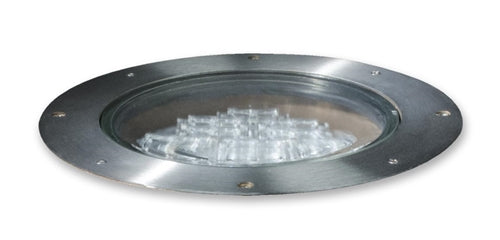 Kim Lighting LTV83SSSP12L4KUVPL Landscape In-Grade Light vault 8 Stainless Steel, 7-15/16" Diamater, Spot Distribution, 12 LEDs, 4000K, 120-277V, Prismatic Lens