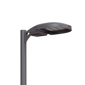 Kim Lighting WP9LK2/81L-550/3K7/2/UNV/LGS Warp 9 LED Area Light, 81 LEDs, 15000 Lumens, 3000K, 70 CRI, Type II Distribution, 120-277V, Light Grey Gloss Smooth