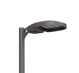 Kim Lighting WP9SA2/1SA/54L/405/5K7/3/CP/SQ/UNV/KSG 69W Warp9 2.0 Small Fixture, Single Arm Mount, 7500 Lumens, 5000K, 70 CRI, Type III Distribution, Clear Polycarbonate Lens, 120-277V, Side Arm Mount Square Pole