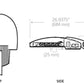 Kim Lighting WP9SA2/1SA/54L/405/5K7/3/CP/SQ/UNV/KSG 69W Warp9 2.0 Small Fixture, Single Arm Mount, 7500 Lumens, 5000K, 70 CRI, Type III Distribution, Clear Polycarbonate Lens, 120-277V, Side Arm Mount Square Pole