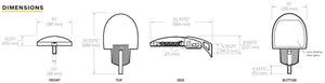 Kim Lighting WP9SA2/1SA/54L/405/5K7/3/CP/SQ/UNV/KSG 69W Warp9 2.0 Small Fixture, Single Arm Mount, 7500 Lumens, 5000K, 70 CRI, Type III Distribution, Clear Polycarbonate Lens, 120-277V, Side Arm Mount Square Pole
