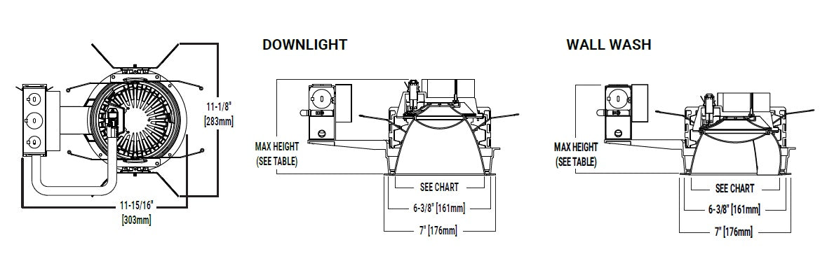 Portfolio LD6C259030D010B26MD1H  6" LED New Construction Downlight, 2500 Lumens, 90 CRI, 3000K, 120-277V, 0-10V Dim to 1%, 26" C-channel Bar Hanger, 45 Degrees Cutoff, Semi-Specular Clear Trim